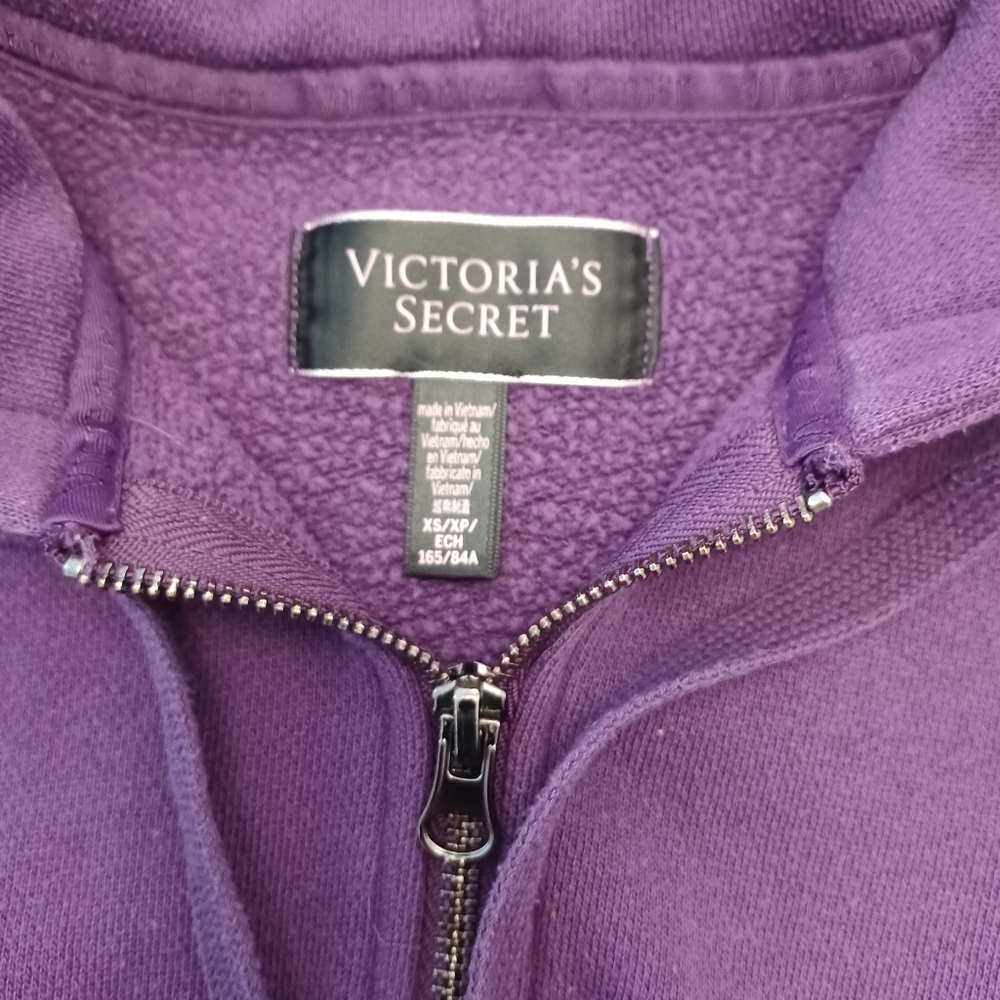 Victoria's Secret Dahlia Fleece Corset Zip- Up Hoodie- Rich Purple - Picture 4 of 5